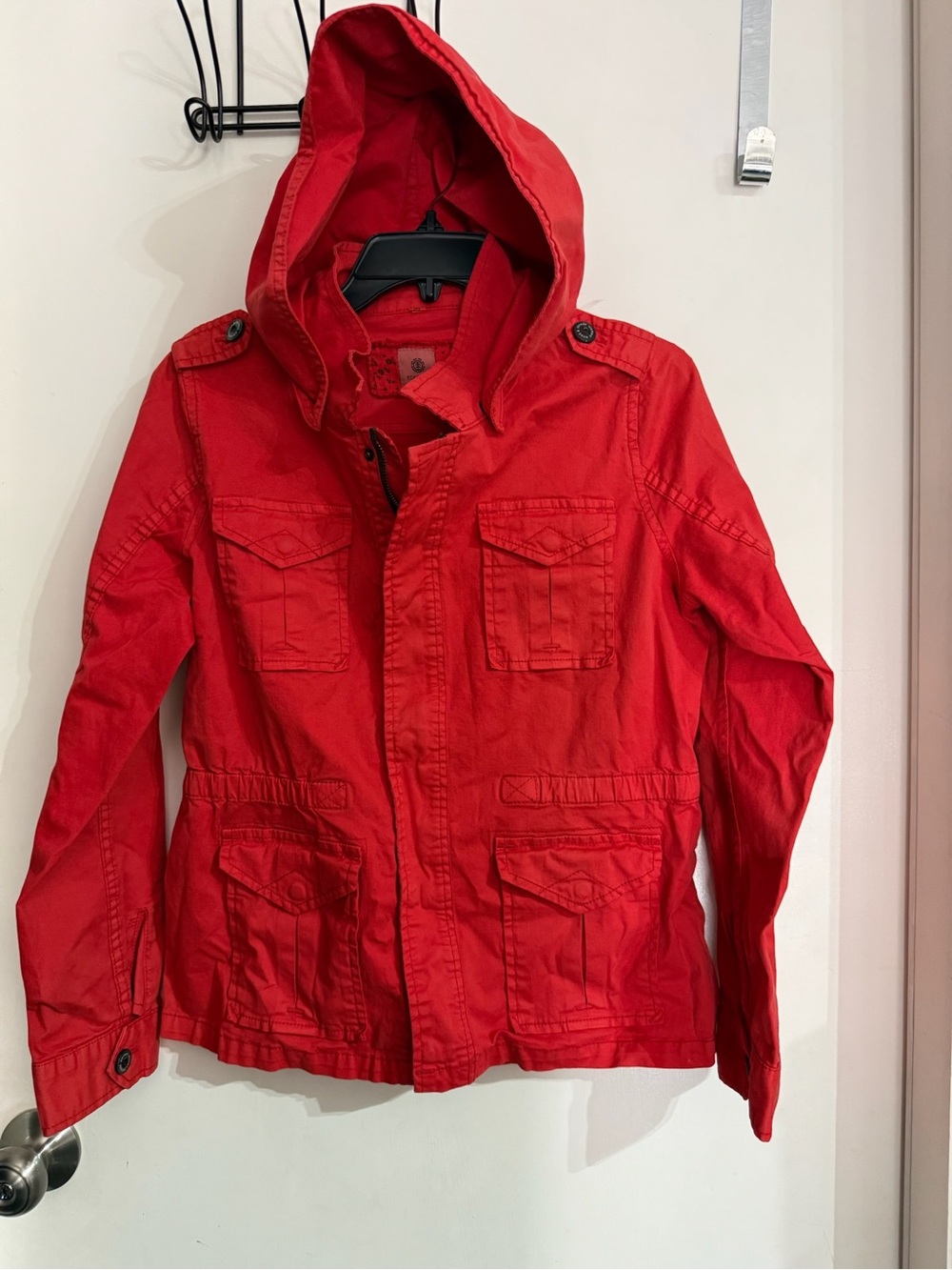 VTG Women’s Element Utility Red Jacket With Removable Hood Size M